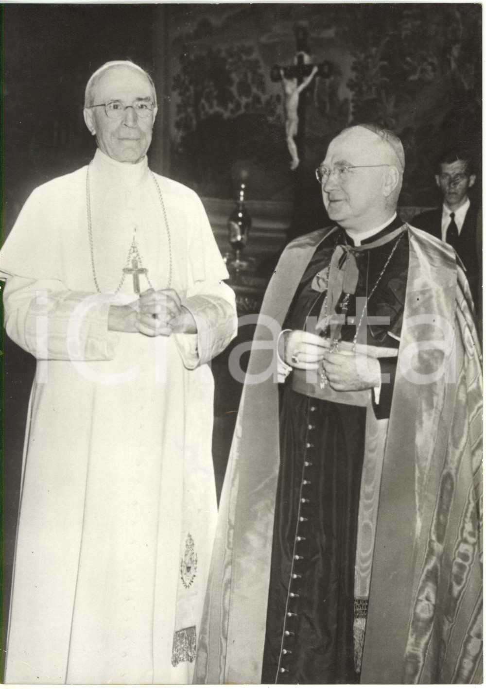 1957 VATICANO Papa PIO XIl riceve il cardinale Francis Joseph SPELLMAN - Foto