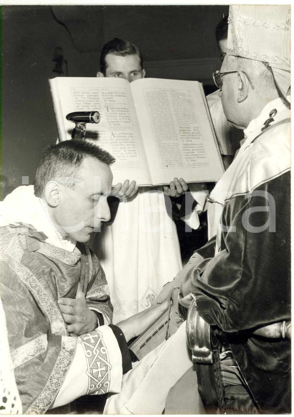 1955 ca BOLOGNA Giuseppe DOSSETTI ordinato suddiacono dal Card. Giacomo LERCARO