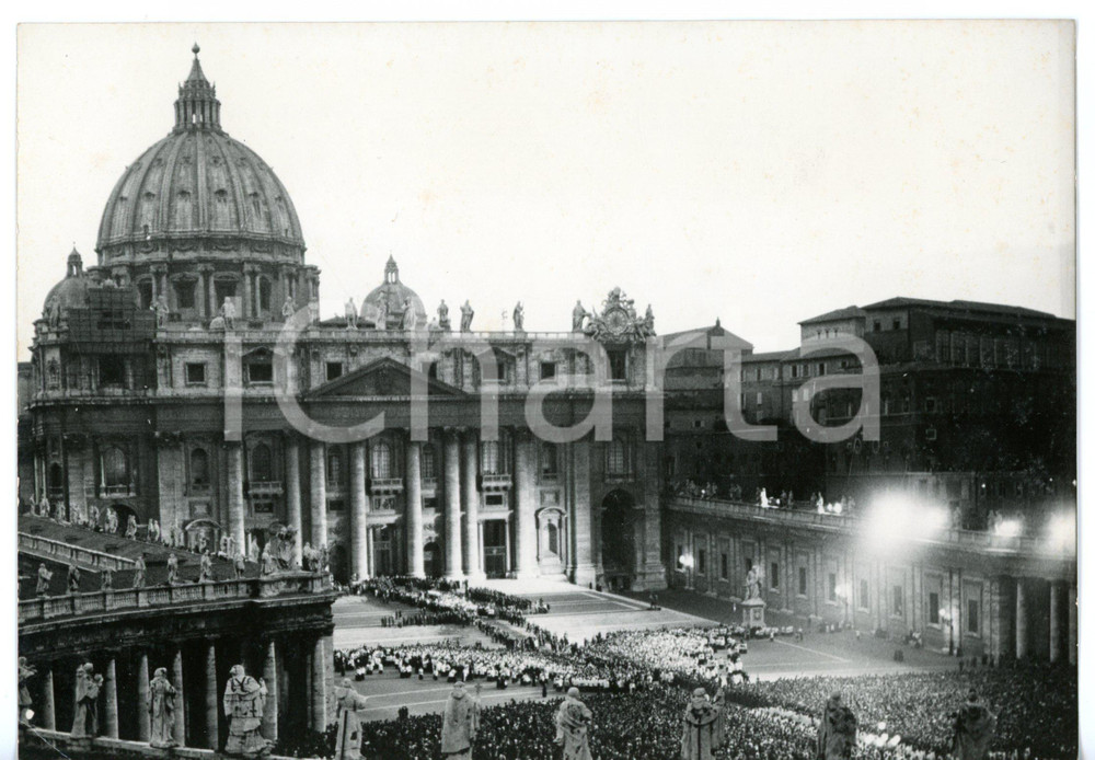 1958 ROMA San Pietro - Immensa folla ai funerali di Papa PIO XII *Foto 13x18