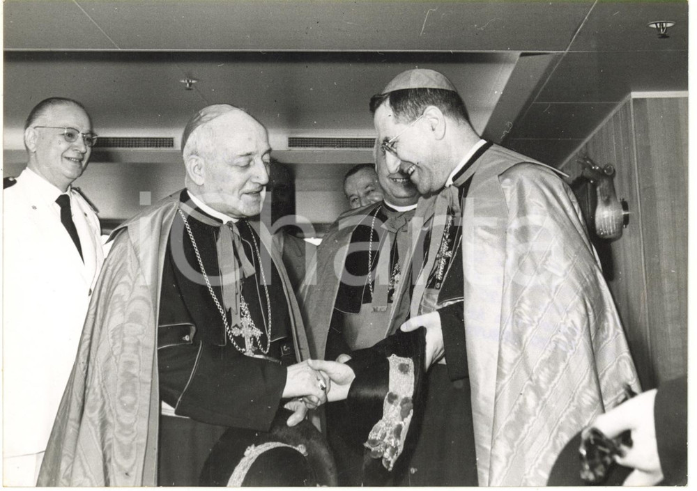 1955 GENOVA M/N AUGUSTUS Card. Benedetto ALOISI MASELLA e mons. Manuel TATO