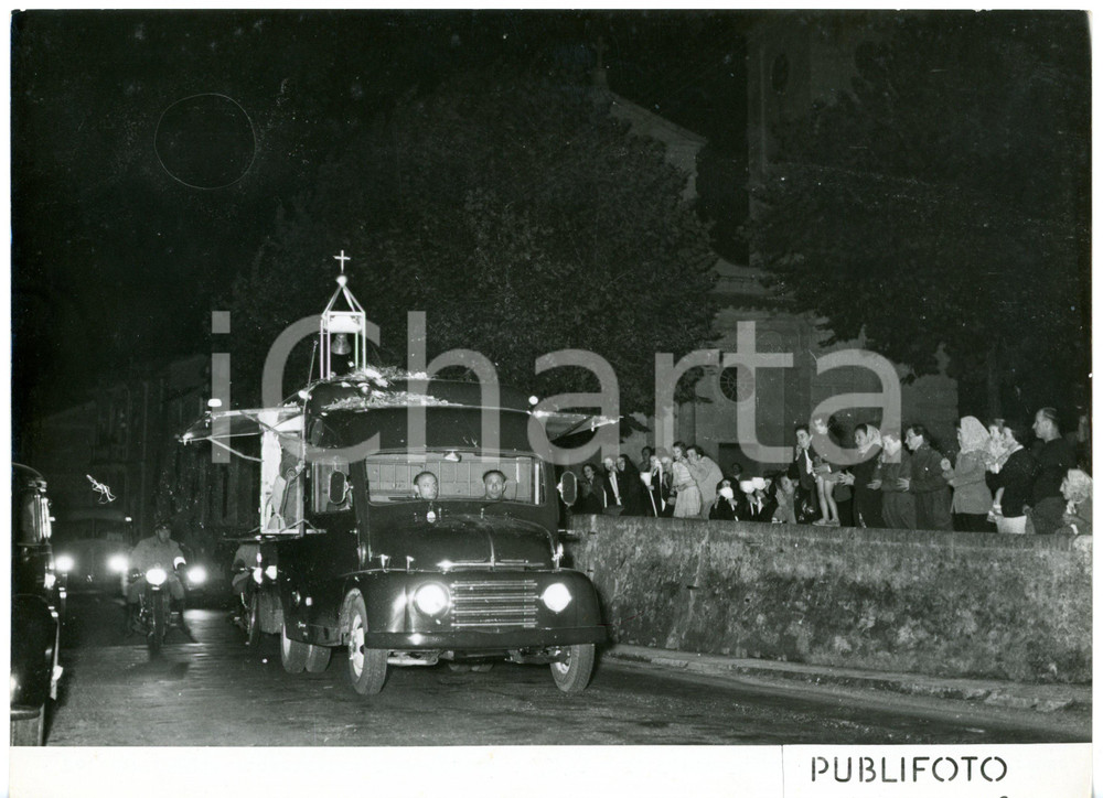 1953 SANTA MARGHERITA LIGURE Pellegrinaggio ROMA-TORINO Passaggio carro-cappella