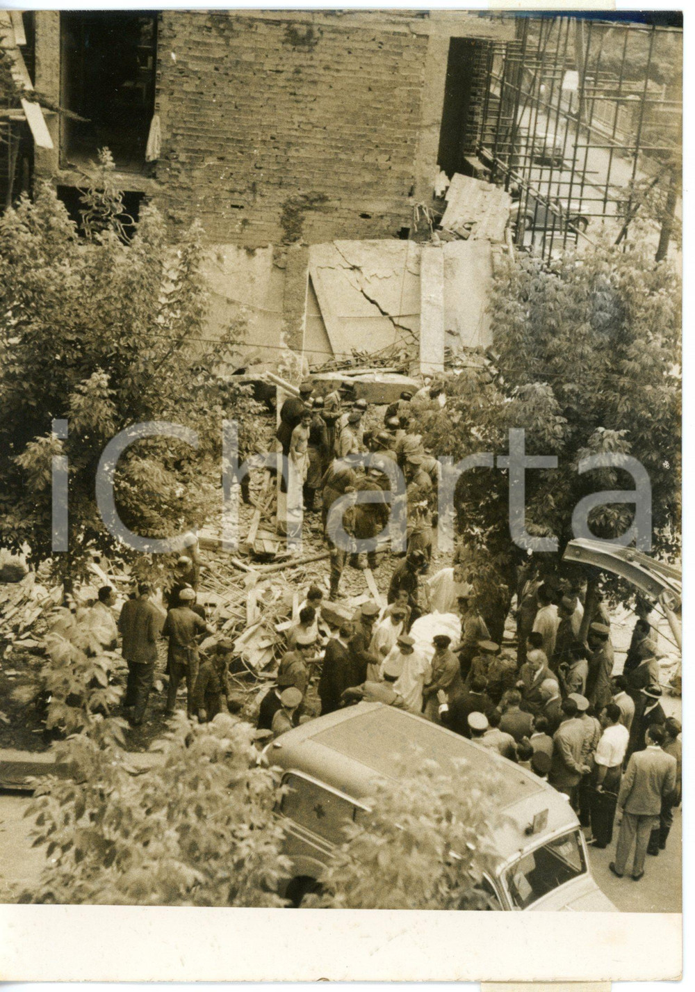 1955 MILANO Crollo cantiere in via Alberto Mario - Intervento VIGILI DEL FUOCO