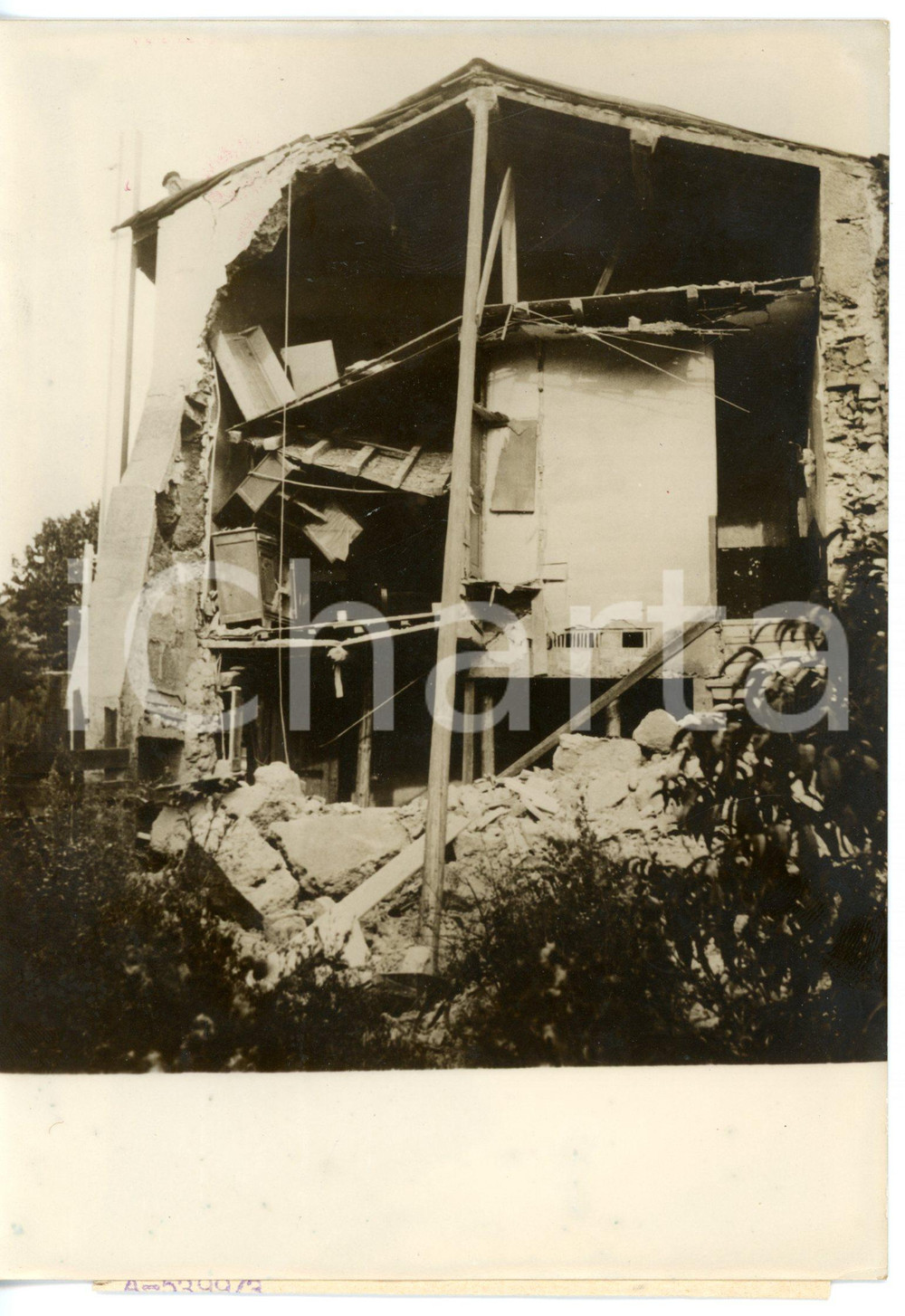 1956 VILLEURBANNE Rue Léon Blum - Macerie di un edificio crollato - Foto 13x18 cm