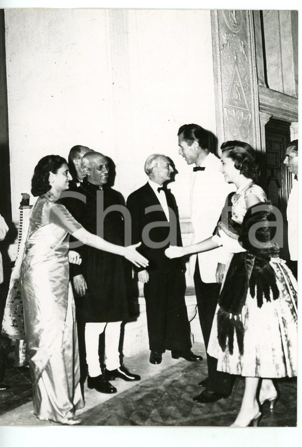 1955 ROMA Antonio SEGNI con il premier indiano Jawaharlal NEHRU *Foto 13x18 cm