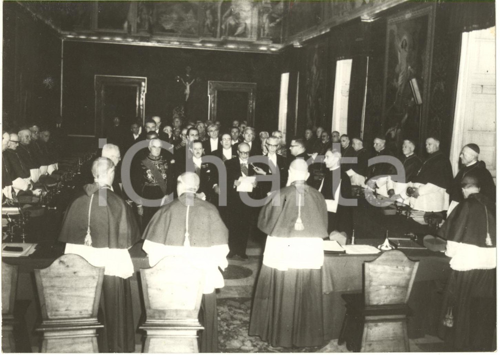 1958 VATICANO Morte Papa PIO XII - Corpo diplomatico presenta condoglianze *Foto