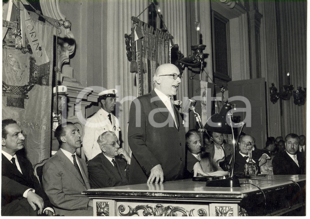 1959 TORINO Palazzo Madama - Ferruccio PARRI durante convegno partigiano *Foto