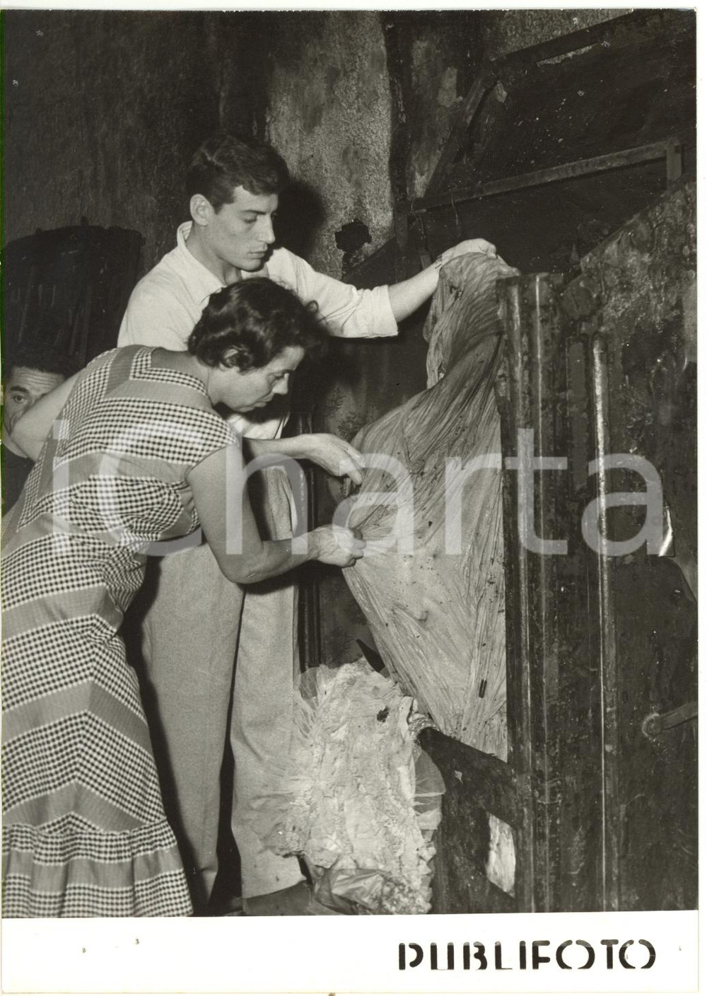 1957 NAPOLI Incendio Teatro POLITEAMA - Resti bruciati delle scenografie *Foto