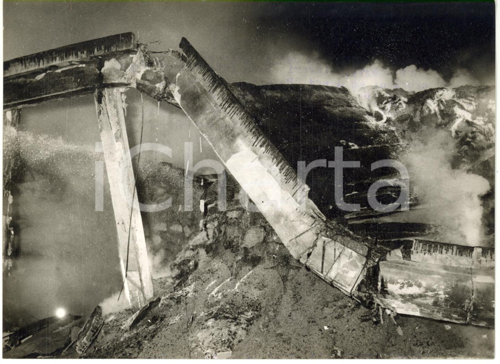 1957 CAPERANA DI CHIAVARI (GE) Incendio oleificio CALVO Macerie dello stabile