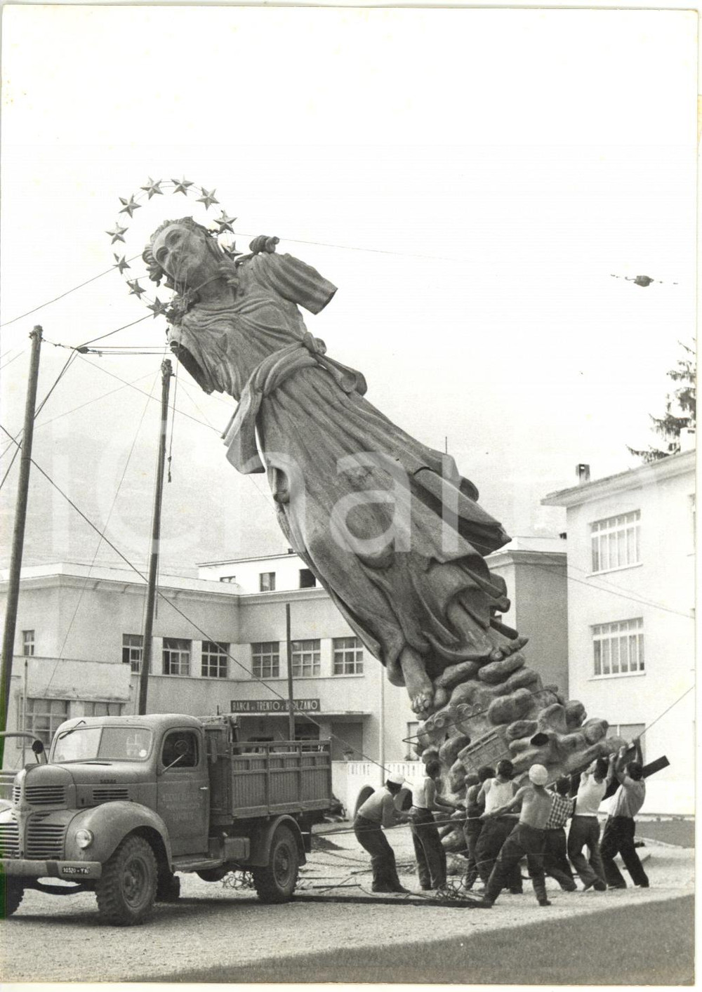 1956 ROVERETO (TN) Statua MADONNA DELLE FUNIVIE - Operazioni di trasporto