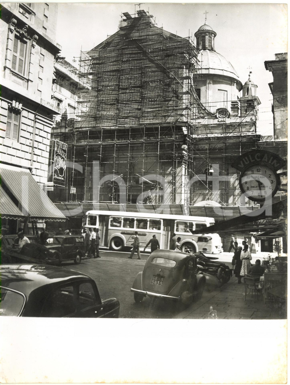 1960 ca GENOVA Chiesa della Consolazione - Lavori di restauro della facciata