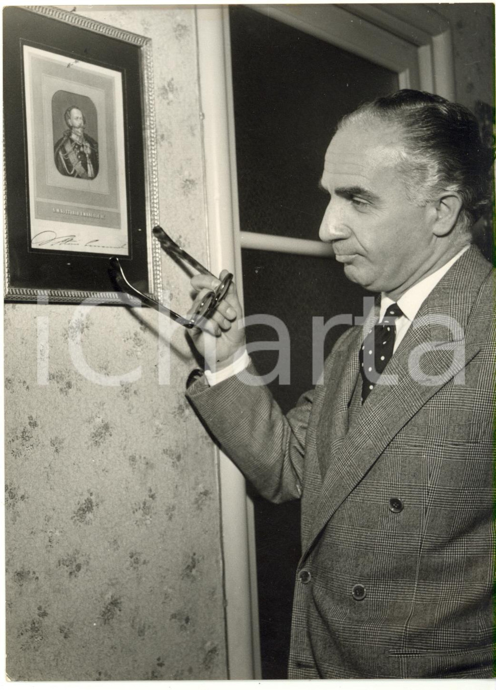 1955 ca MILANO - Gesualdo CAMNASIO nella sua abitazione - Ritratto *Foto 13x18