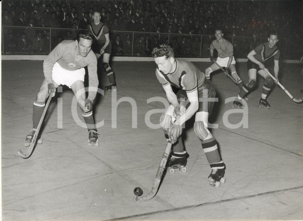 1955 MONZA Campionato del mondo HOCKEY SU PISTA - Belgio vs Jugoslavia - Foto