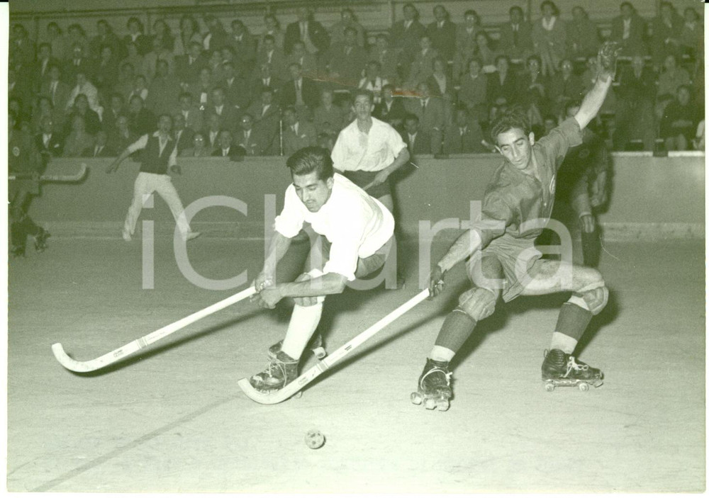 1955 MONZA Campionato del mondo HOCKEY SU PISTA - Spagna vs Cile - Foto