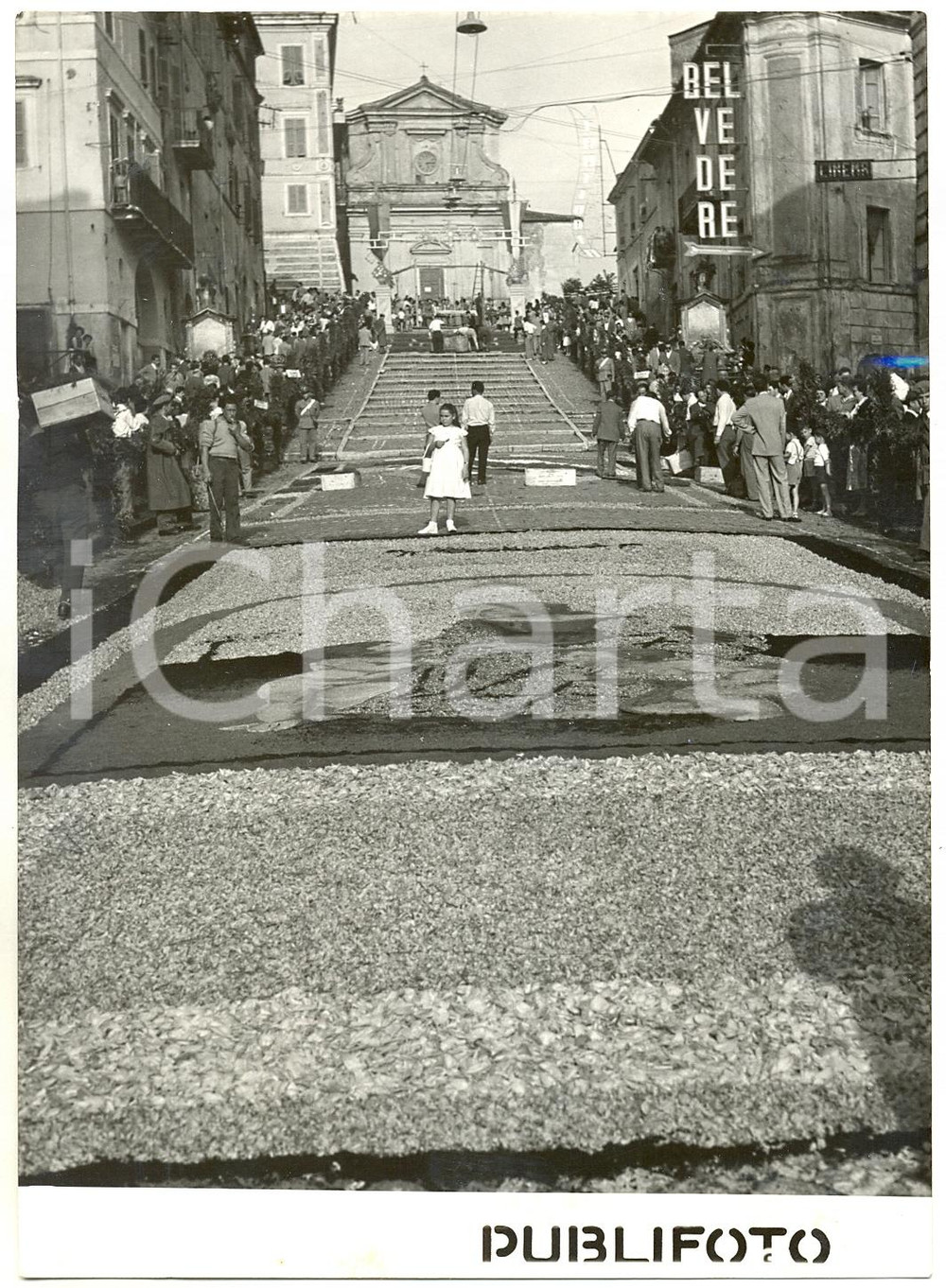 1954 GENZANO (ROMA) Via Italo Belardi - Tradizionale infiorata *Foto 13x18 cm