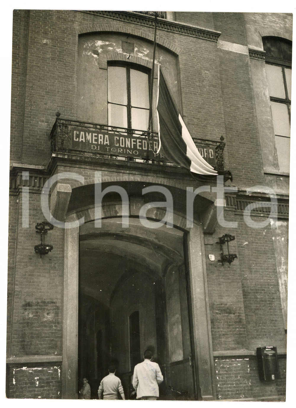 1958 TORINO Morte PIO XII - Bandiera a mezz'asta CAMERA CONFEDERALE DEL LAVORO