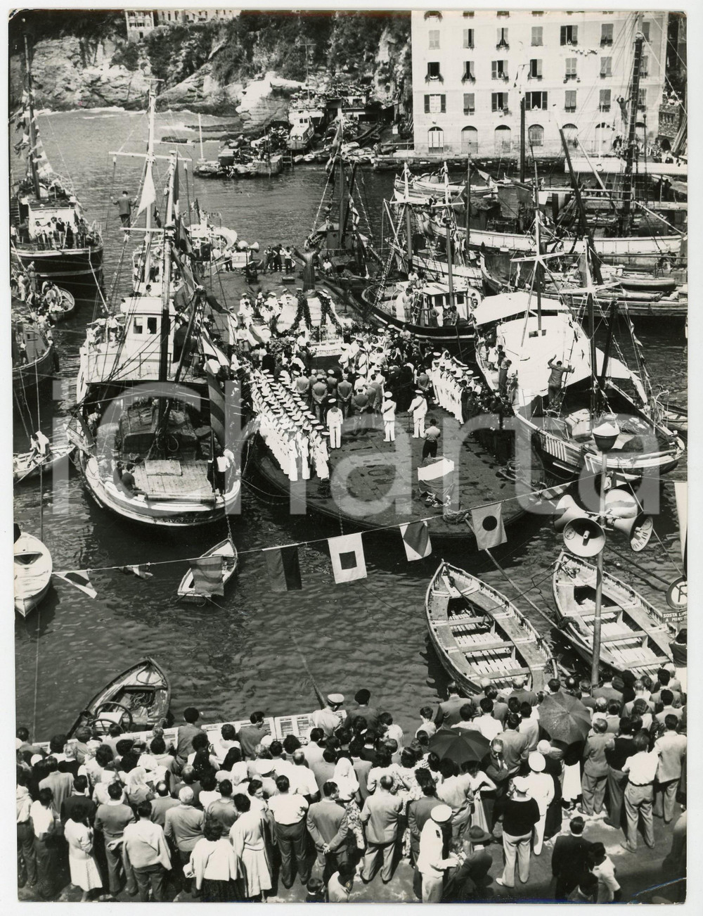 1954 CAMOGLI (GE) Posa CRISTO DEGLI ABISSI - Celebrazione eucaristica (1) *Foto