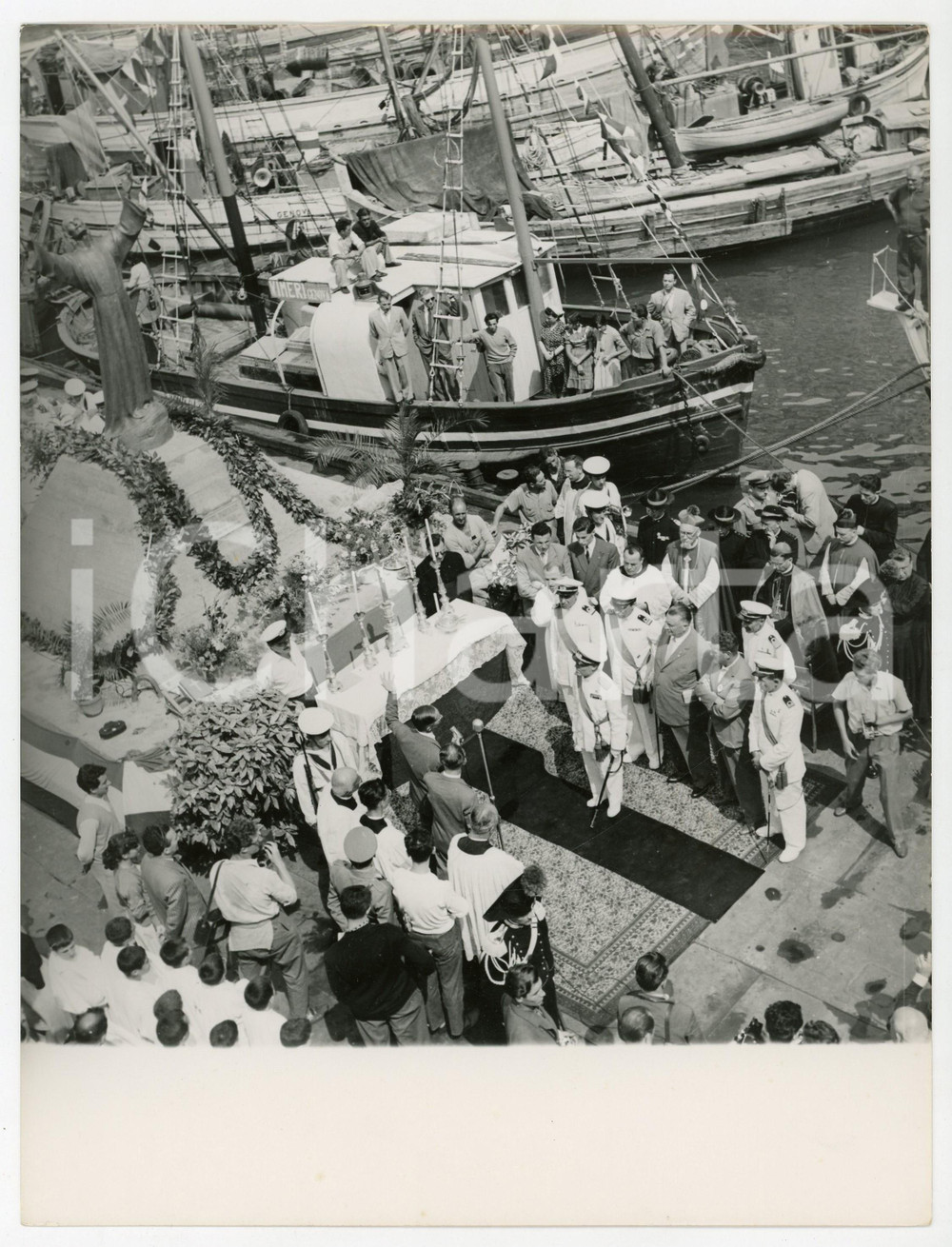 1954 CAMOGLI (GE) Posa CRISTO DEGLI ABISSI - Cerimonia inaugurale (2) *Foto