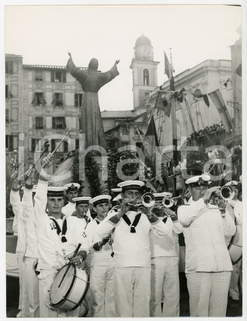 1954 CAMOGLI (GE) Posa CRISTO DEGLI ABISSI - Banda Musicale MARINA MILITARE