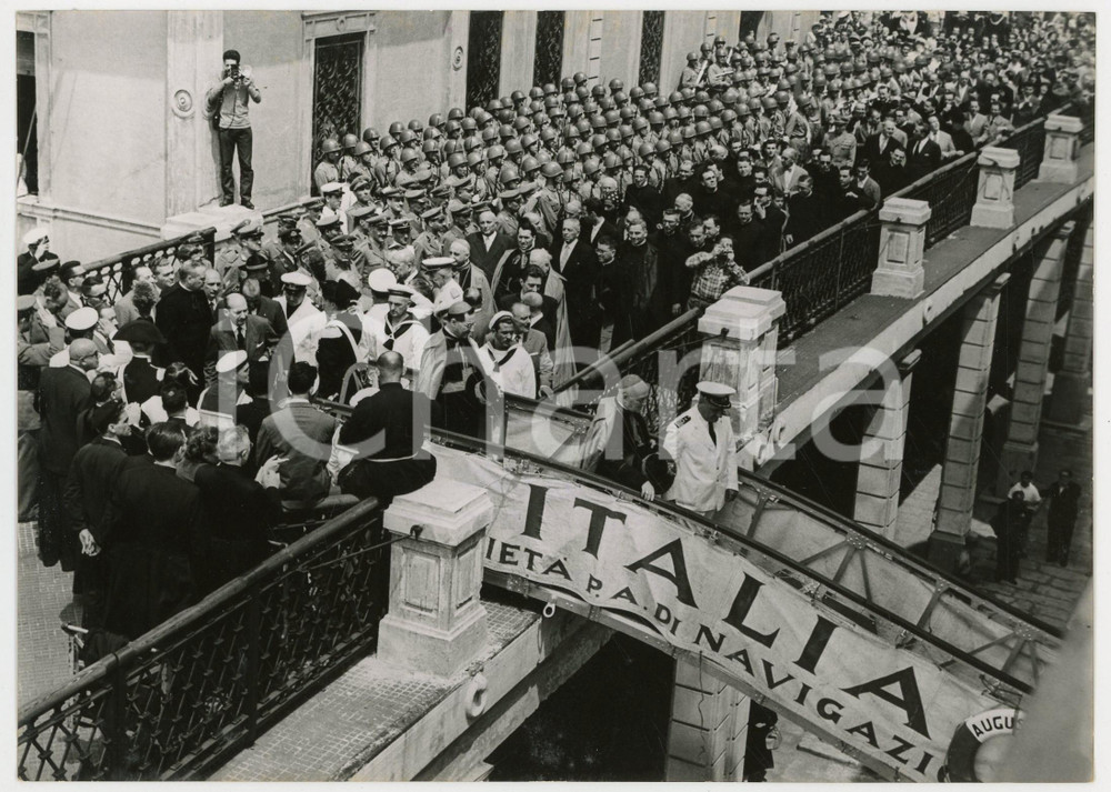 1955 GENOVA - ESERCITO saluta Card. Benedetto ALOISI MASELLA Mons. Manuel TATO