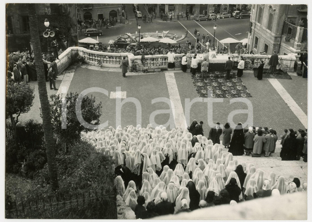 1958 ROMA Trinità dei Monti - Messa per centenario apparizioni di LOURDES *Foto
