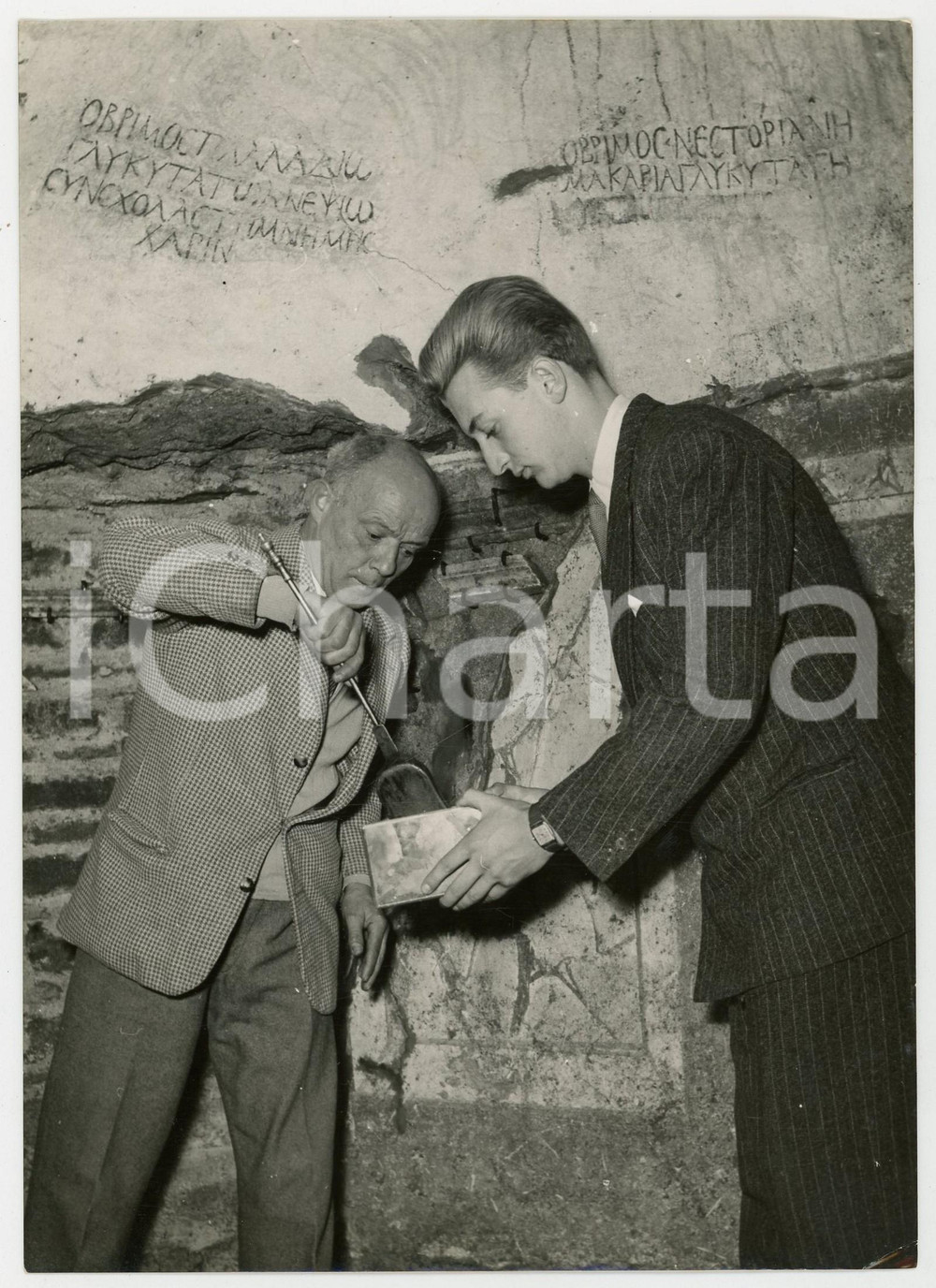 1953 ROMA Catacombe di Priscilla - Prelievo di reliquie per Duomo di Vienna (1)