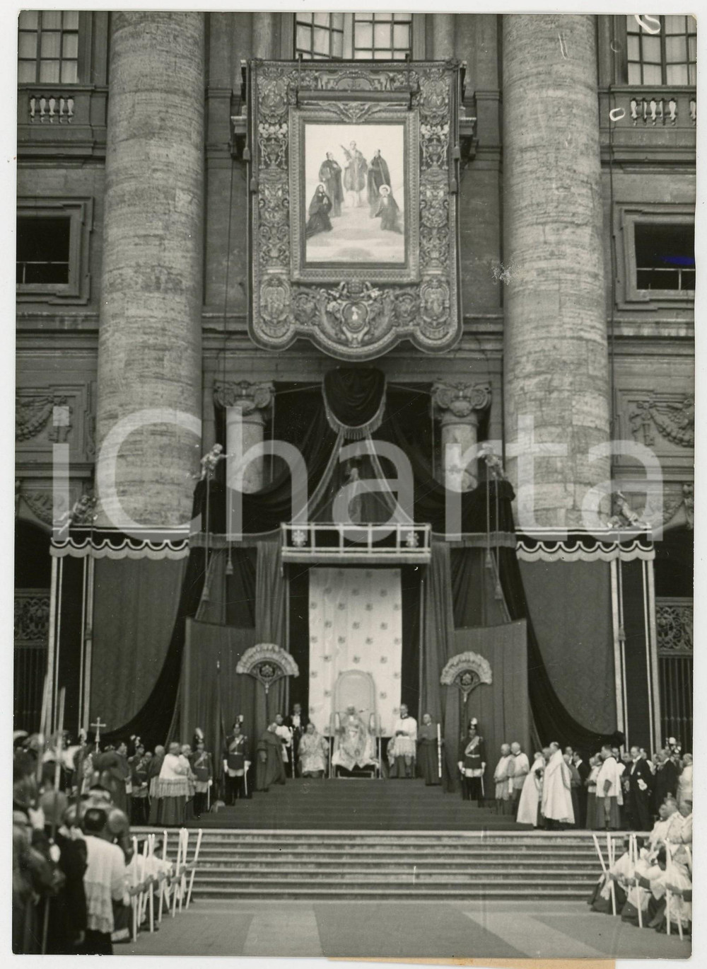 1954 VATICANO San Pietro - Papa PIO XII durante cerimonia di canonizzazione