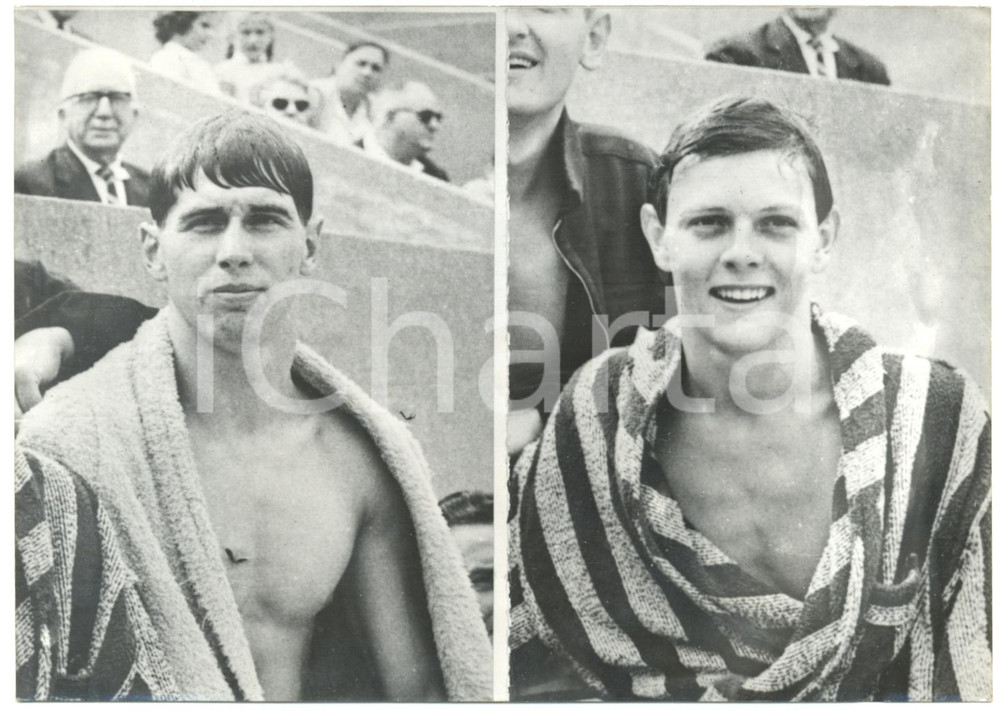 1960 FRANCIA NUOTO - Atleti olimpionici Gérard GROPAIZ e Jean-Pascal CURTILLET