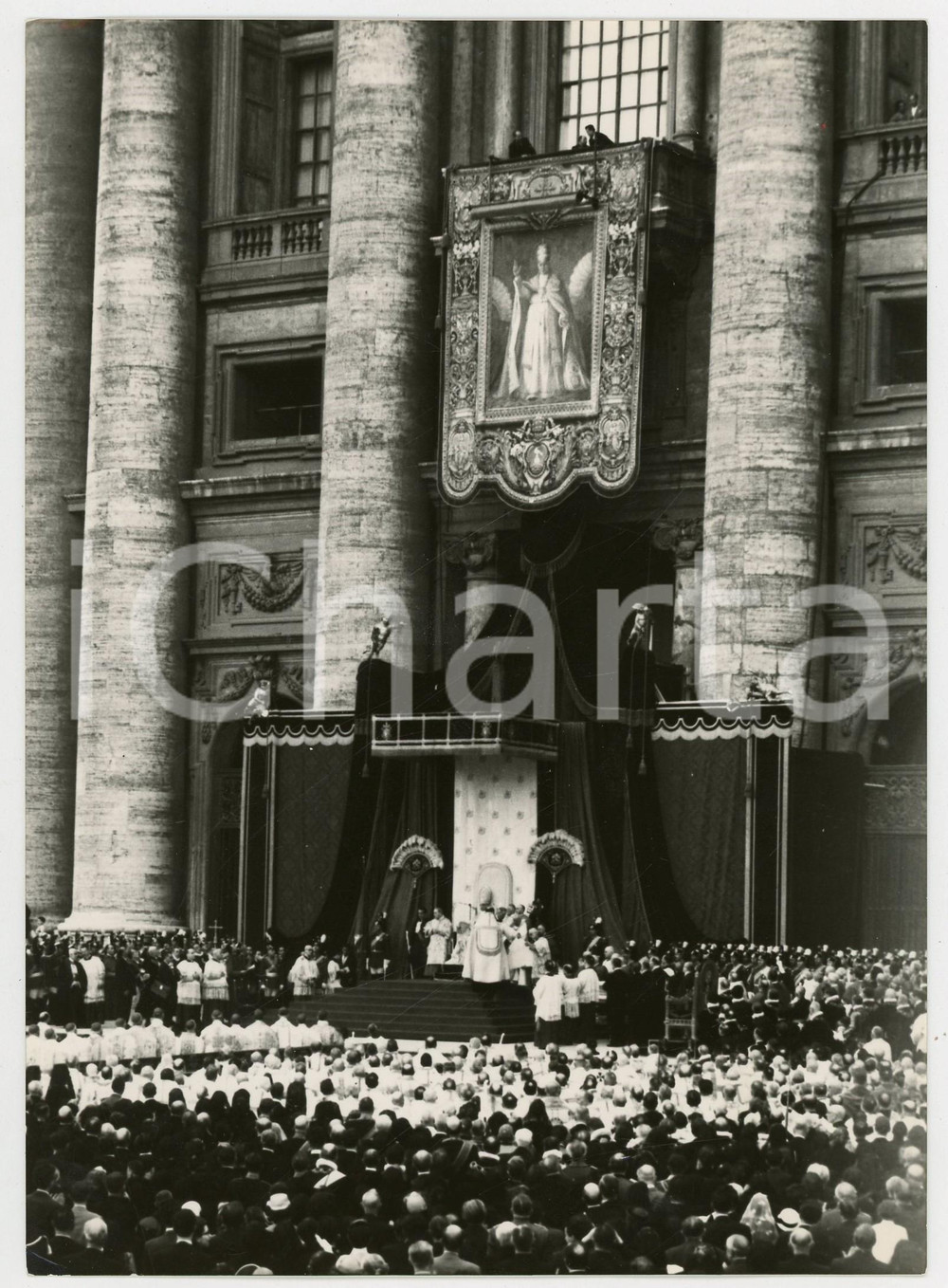 1954 ROMA Piazza SAN PIETRO - Papa PIO XII proclama santo Papa PIO X *Foto 13x18