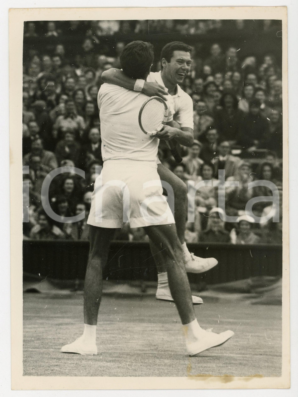 1956 WIMBLEDON - Nicola PIETRANGELI Orlando SIROLA win doubles match vs USA team
