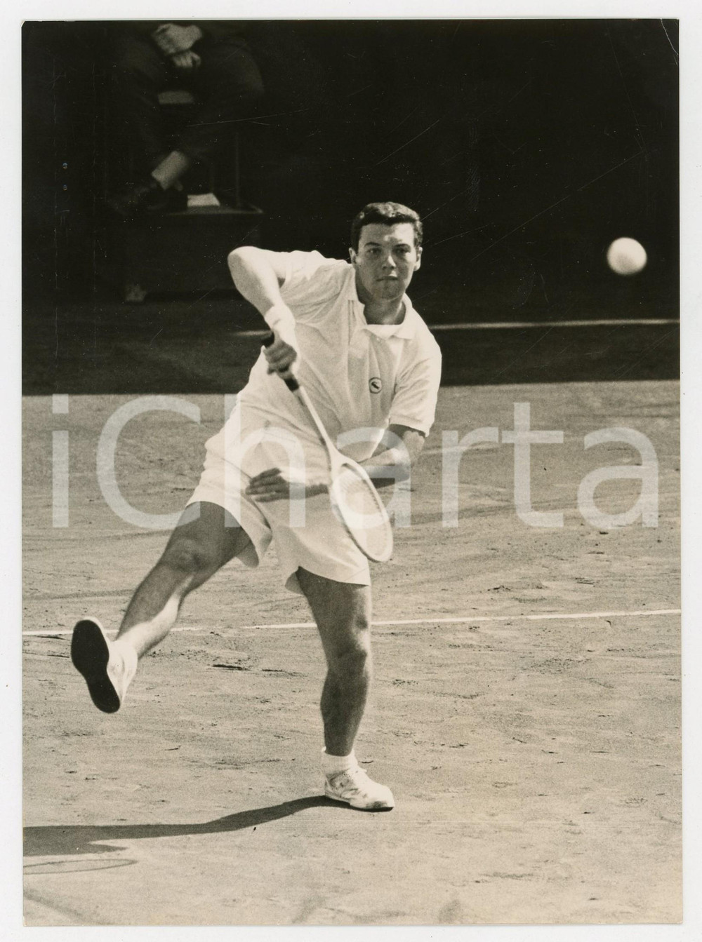 1957 MILANO TENNIS Coppa Davis - Nicola PIETRANGELI vs Ulf SCHMIDT *Foto 13x18