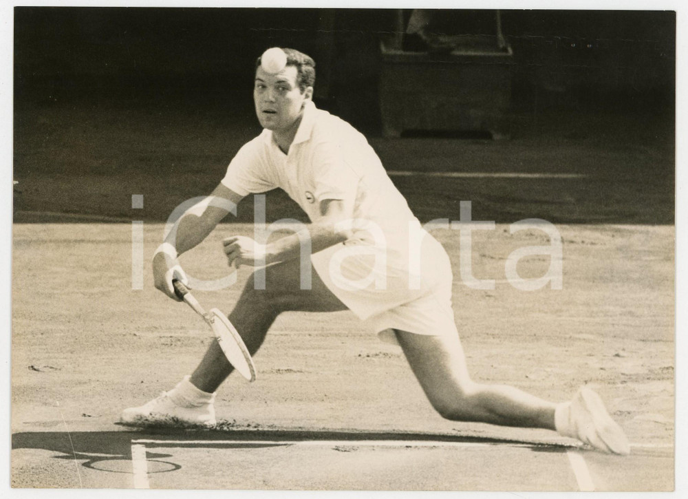 1957 MILANO TENNIS Coppa Davis - Nicola PIETRANGELI vs Ulf SCHMIDT *Foto
