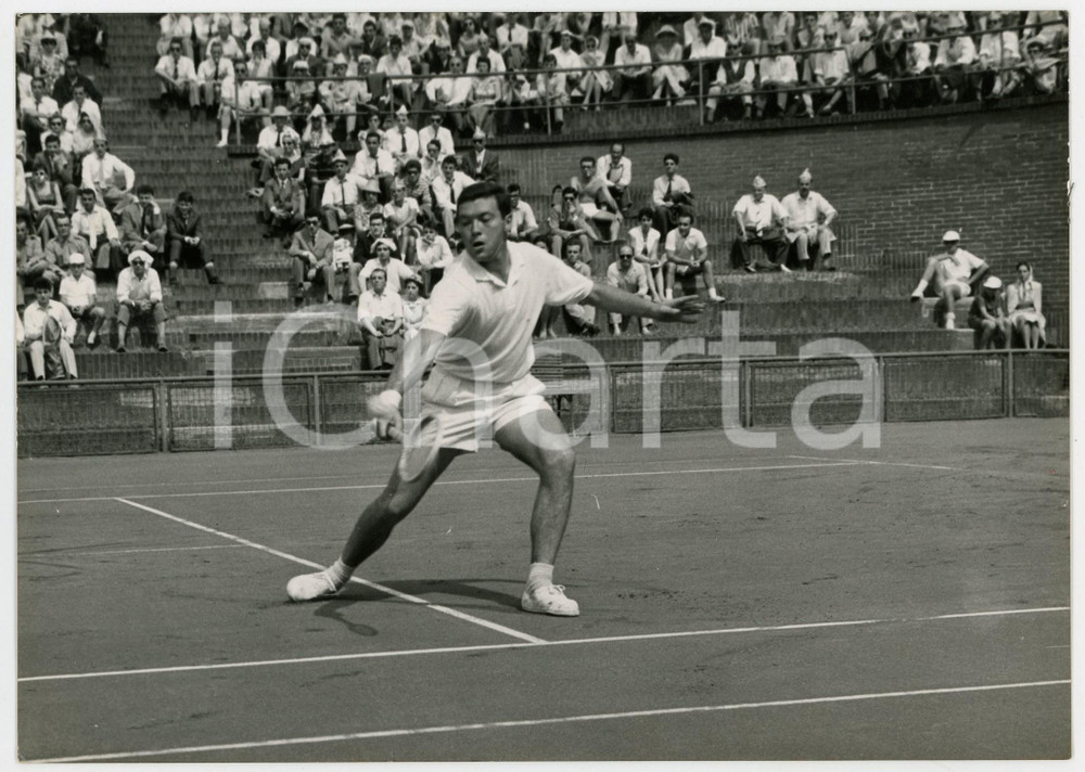 Fotografia d epoca originale 1960 TORINO Coppa Davis ItaliaCile  Nicola PIETRANGELI vs Luis AYALA 1 Foto 1