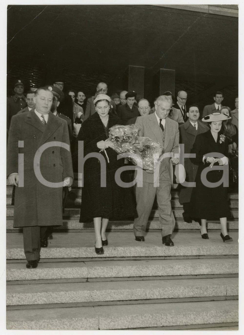 1955 VENEZIA - Arrivo Presidente LIBANO Camille CHAMOUN con moglie Zelpha TABET