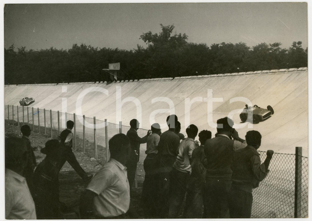 1955 MONZA GRAN PREMIO D'ITALIA Juan Manuel FANGIO su MERCEDES durante le prove