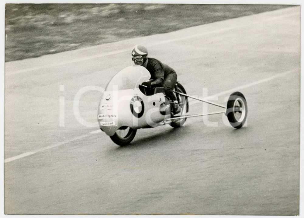1958 AUTODROMO DI MONZA - Florian CAMATHIAS nuovo record su BMW 500 bicilindrica