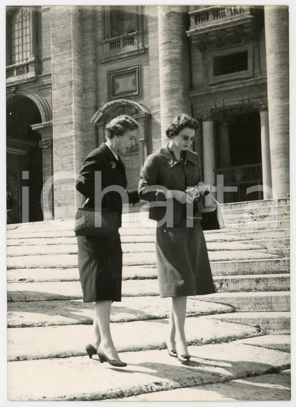 1959 ROMA - Regina INGRID DI DANIMARCA con la figlia Principessa BENEDETTA *Foto