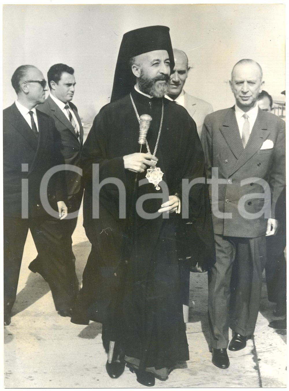 1962 ROMA - Arrivo MAKARIOS III Arcivescovo Chiesa ortodossa di CIPRO *Foto