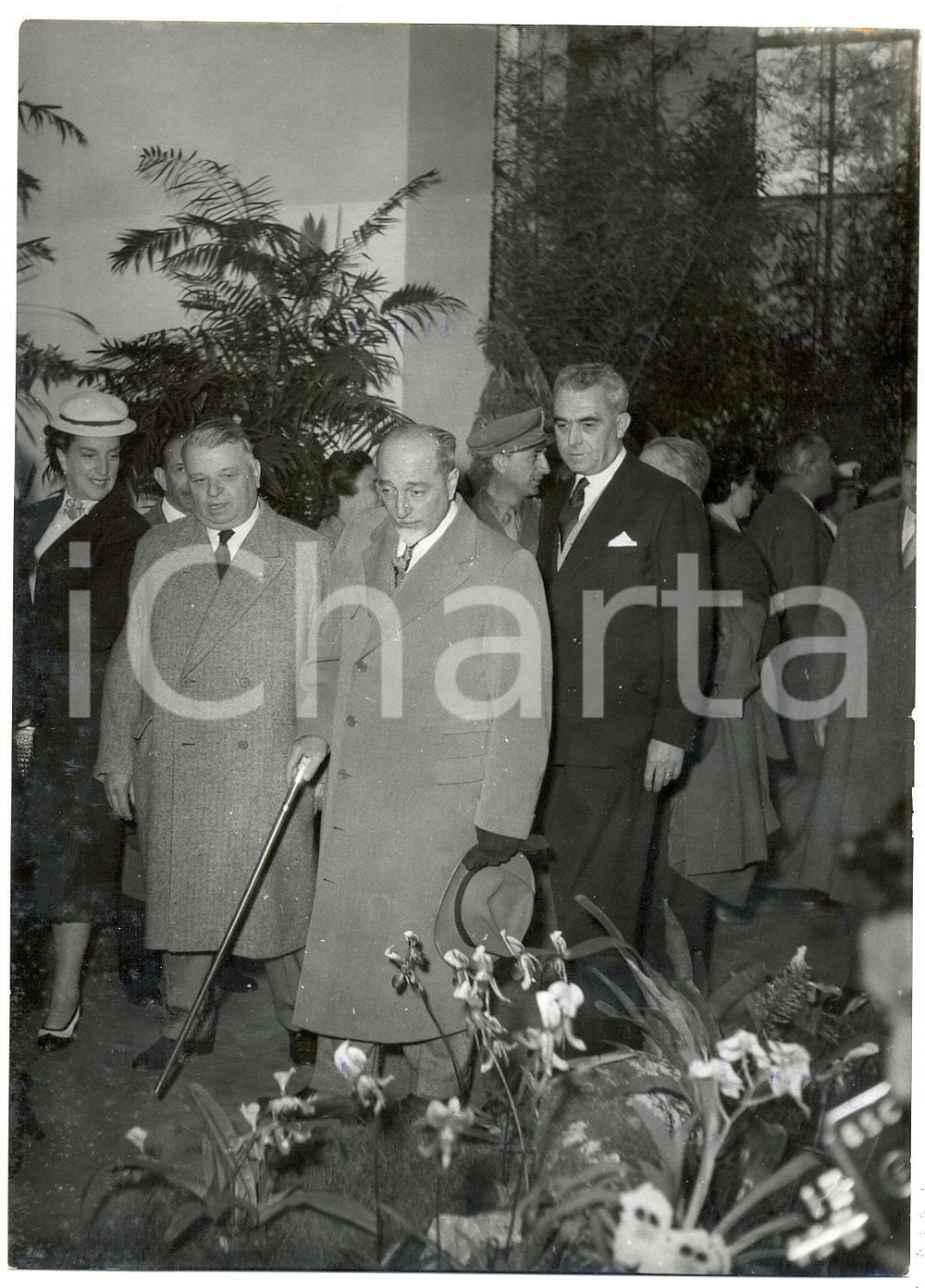 1955 SANREMO 8° Mostra di Floricoltura - Giuseppe MEDICI durante l'inaugurazione