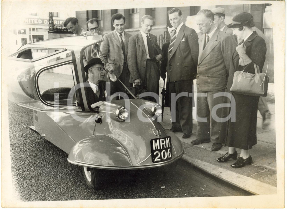 1954 LONDON - Three-wheeled enclosed motorcycle by RSM MESSERSCHMITT COMPANY