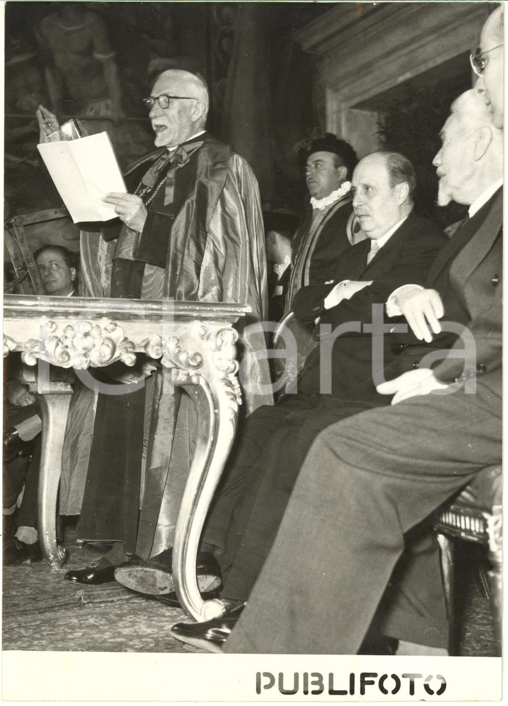 1954 ROMA - Sindaco Salvatore REBECCHINI al centenario nascita del PINTURICCHIO 