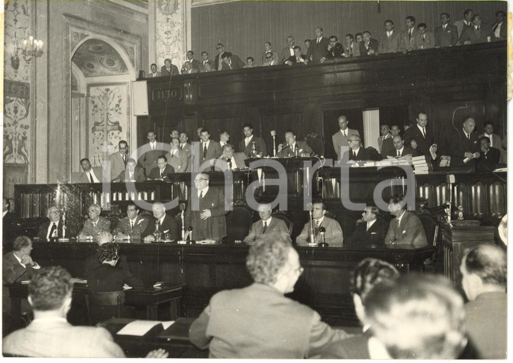 1958 PALERMO - Onorevole Silvio MILAZZO presiede nuovo governo regionale *Foto