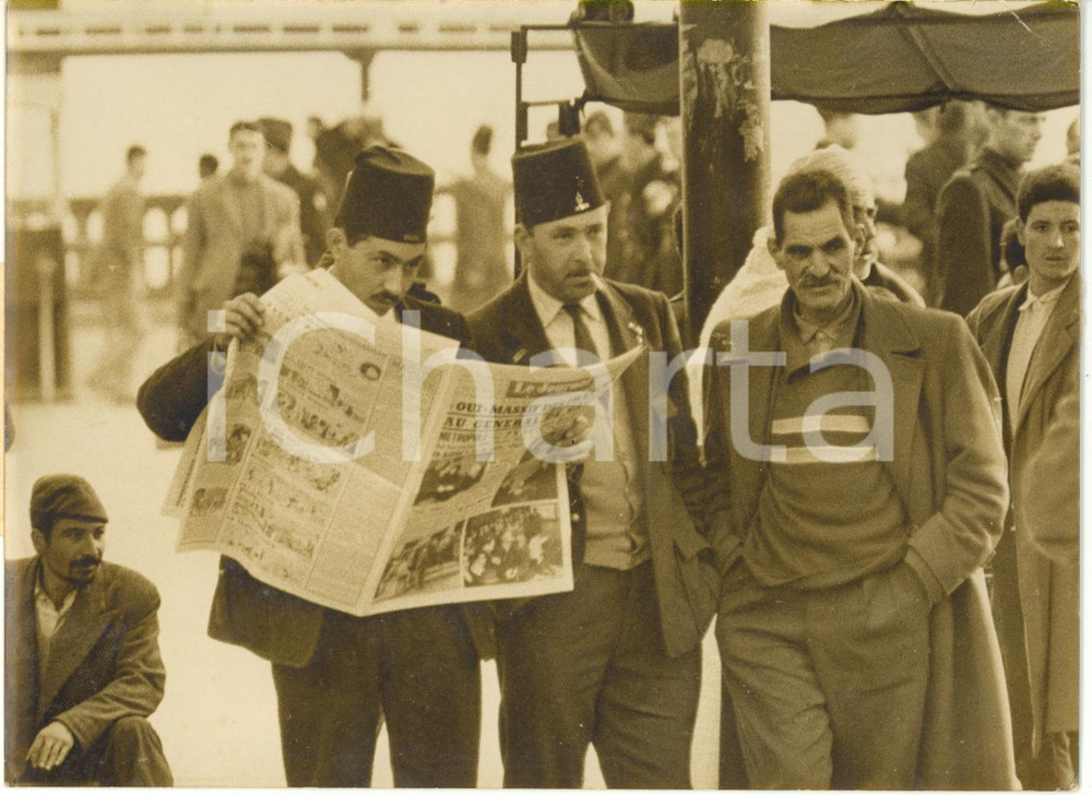 Fotografia d epoca originale 1961 ALGER  AlgÃ©rois apprennent rÃ©sultat du RÃ©fÃ©rendum sur l autodÃ©termination 1