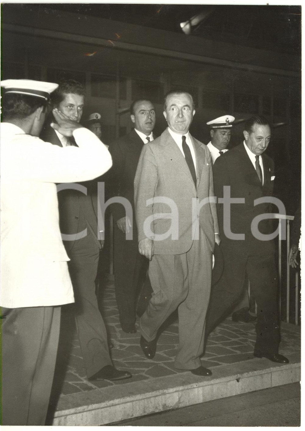 1957 ROMA - Ministro degli Esteri Giuseppe PELLA in partenza per NEW YORK *Foto