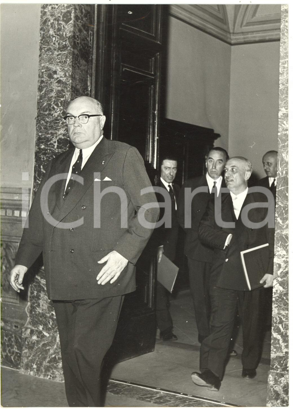 1958 ROMA - Segretario generale NATO Paul-Henri SPAAK e Amintore FANFANI *Foto