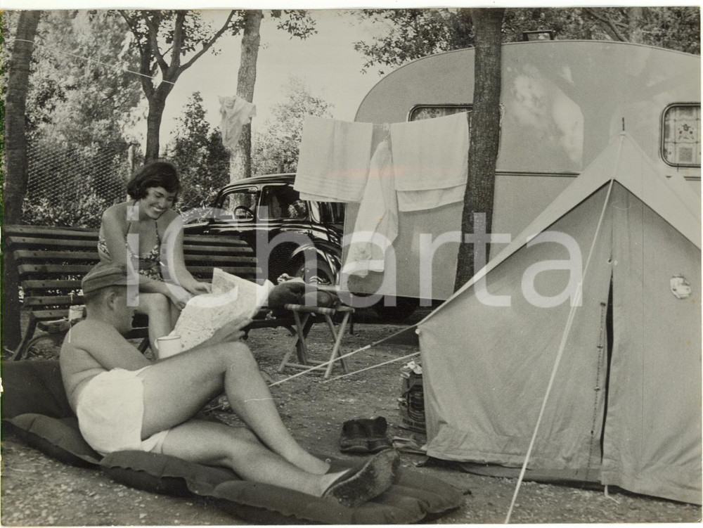1954 ROMA Campeggio TOURING CLUB - Turisti accampati a Villa Glori *Foto 18x13