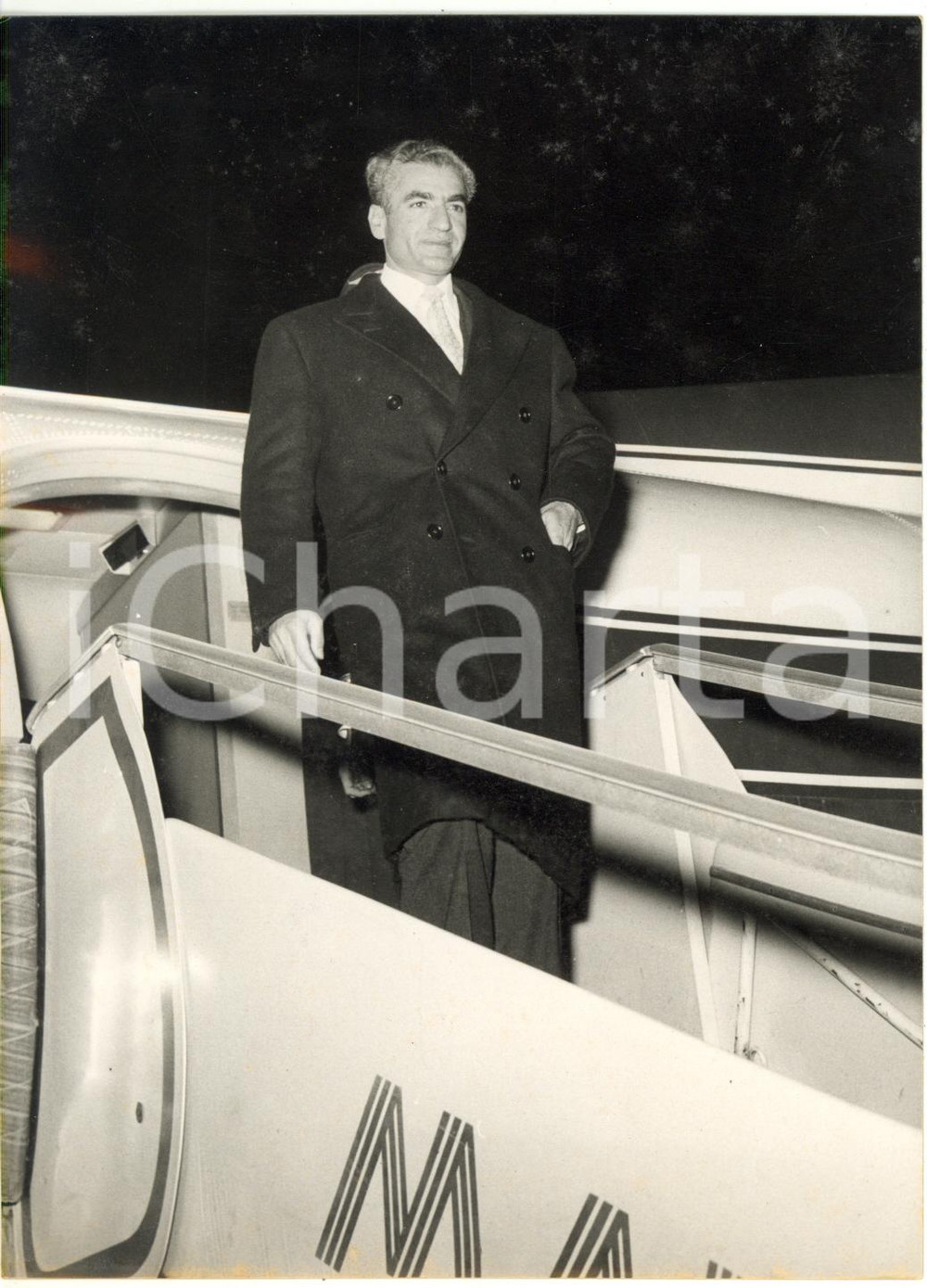 1958 MILANO MALPENSA - Arrivo dello Shah di PERSIA Mohammad Reza PAHLAVI *Foto 