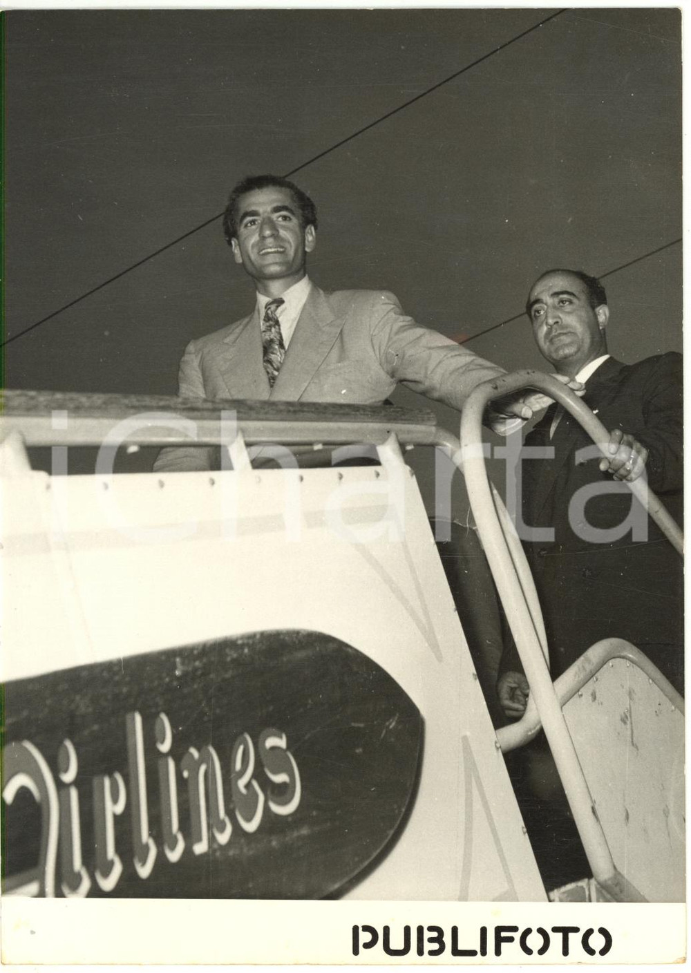 1958 ROMA CIAMPINO - Partenza dello Shah Mohammad Reza PAHLAVI per Teheran *Foto