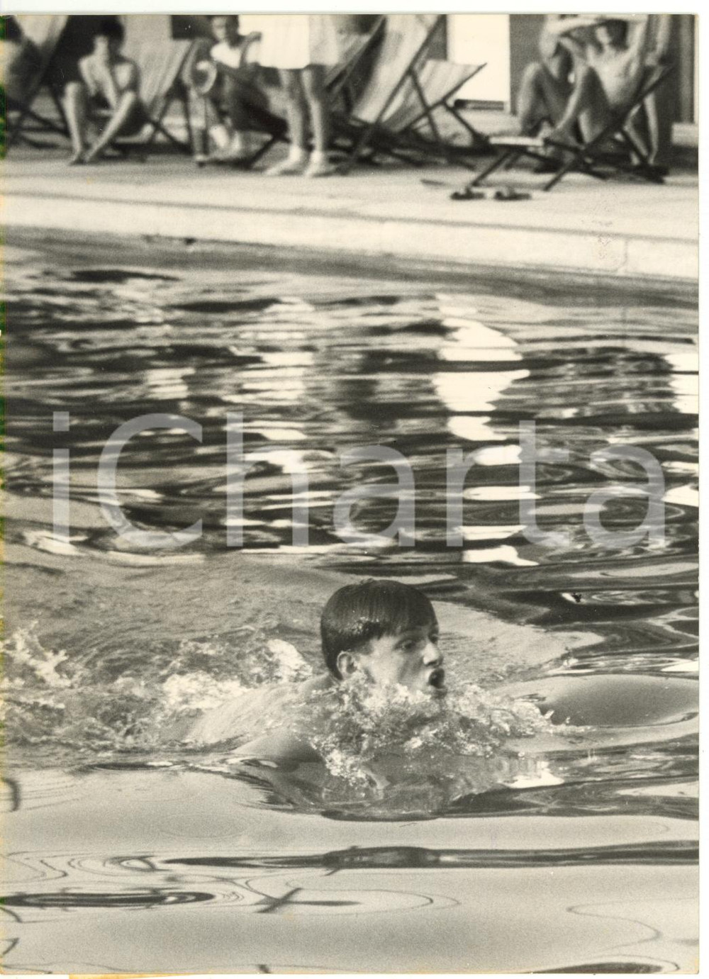 1954 MILANO NUOTO Roberto LAZZARI nuovo record 100 metri rana al TENNIS CLUB (1)