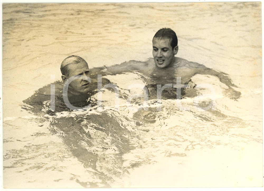 1954 TORINO Campionati Europei NUOTO - György TUMPEK e Maurice LUSIEN *Foto 