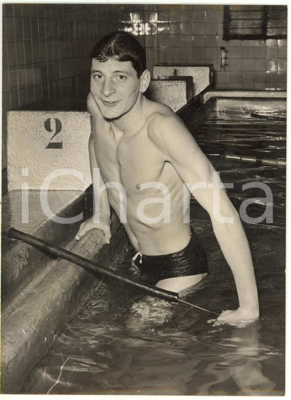 1956 ROMA Stadio Nazionale NUOTO - Paolo GALLETTI nuovo record nei 200 m dorso
